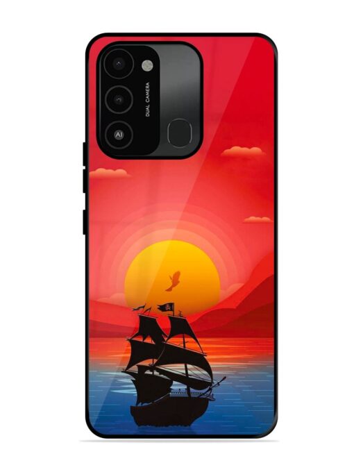 Sunset Sail Glossy Metal Phone Cover for Tecno Spark 8C Zapvi