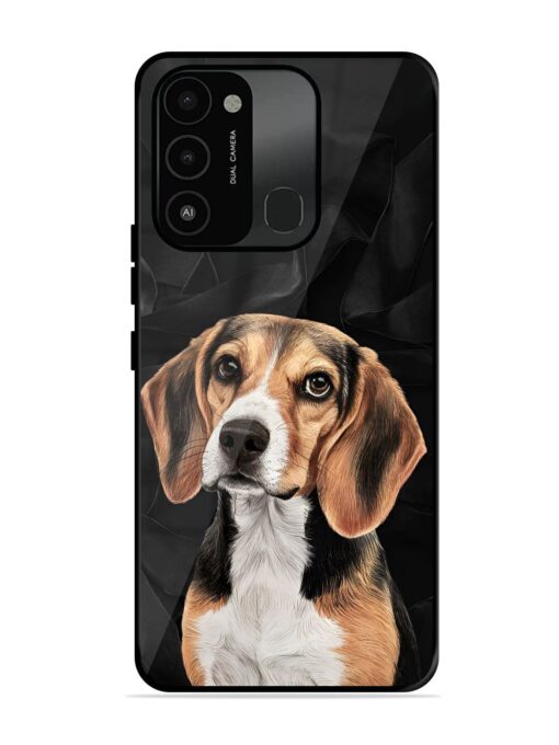 Beagle Portrait Glossy Metal Phone Cover for Tecno Spark 8C