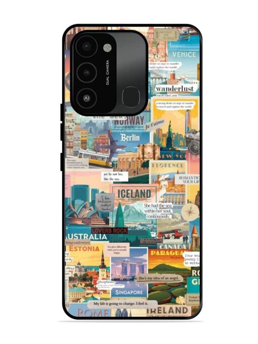 Travel Inspiration Collage Glossy Metal Phone Cover for Tecno Spark Go (2022)