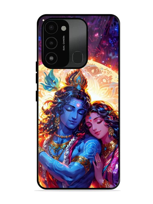 Radha Krishna Art Glossy Metal Phone Cover for Tecno Spark Go (2022) Zapvi