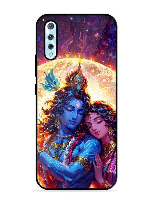 Radha Krishna Art Glossy Metal Phone Cover for Vivo S1