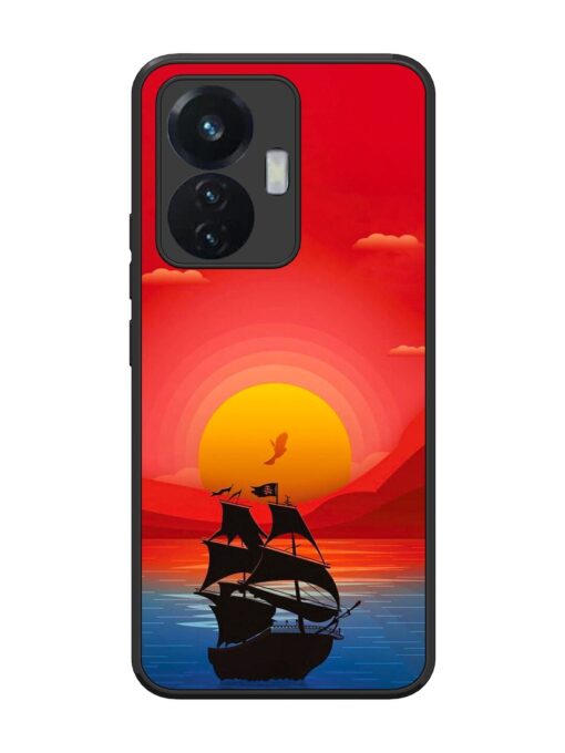 Sunset Sail Glossy Metal Phone Cover for Vivo T1 (44W) Zapvi