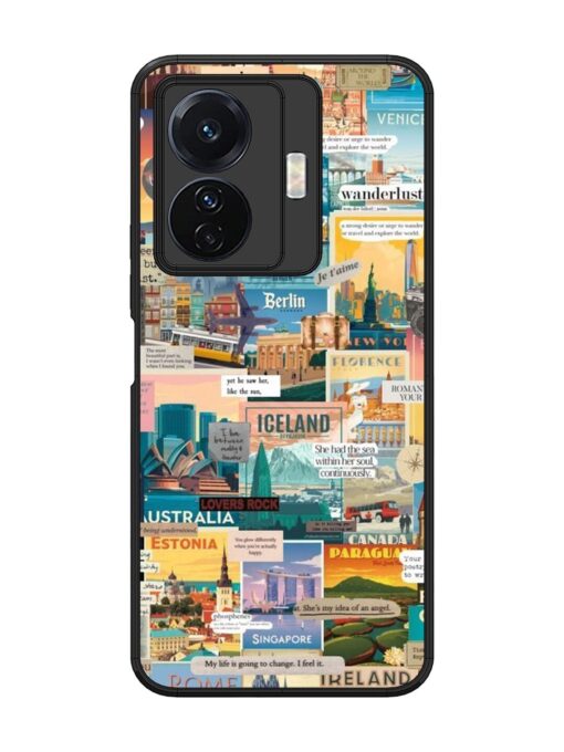 Travel Inspiration Collage Glossy Metal Phone Cover for Vivo T1 Pro (5G)