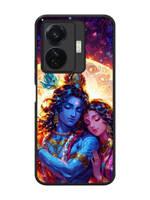 Radha Krishna Art Glossy Metal Phone Cover for Vivo T1 Pro (5G)