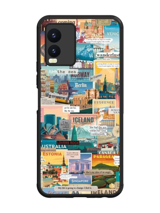 Travel Inspiration Collage Glossy Metal Phone Cover for Vivo T1X