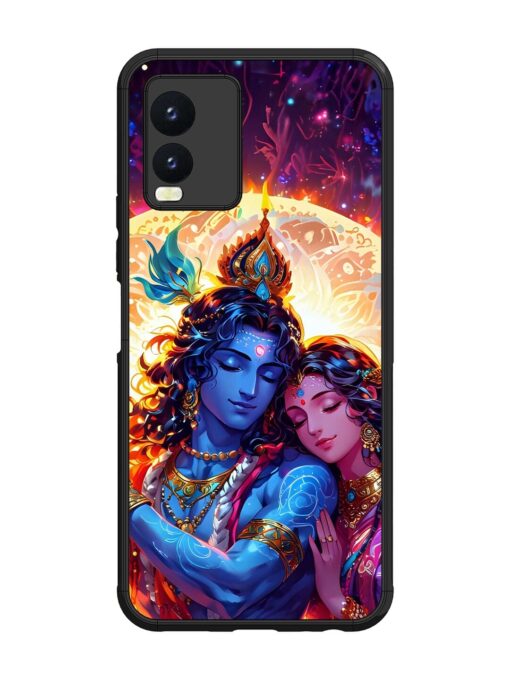 Radha Krishna Art Glossy Metal Phone Cover for Vivo T1X