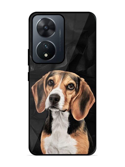 Beagle Portrait Glossy Metal Phone Cover for Vivo T2 (5G)