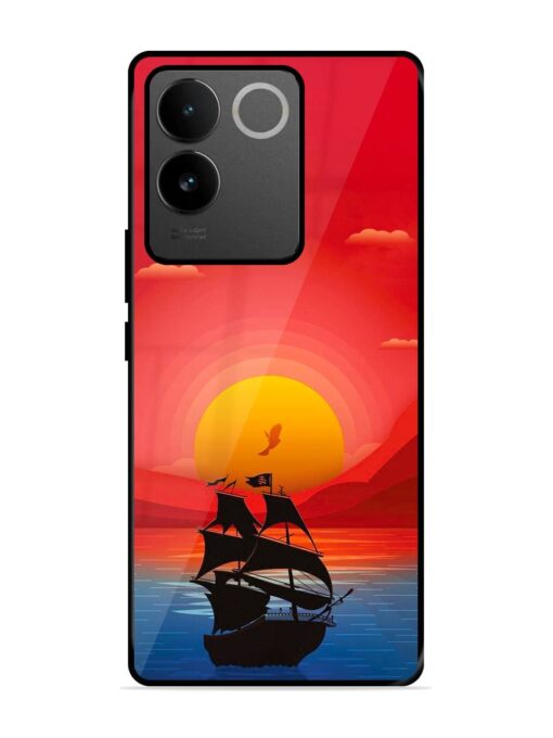 Sunset Sail Glossy Metal Phone Cover for Vivo T2 Pro (5G)