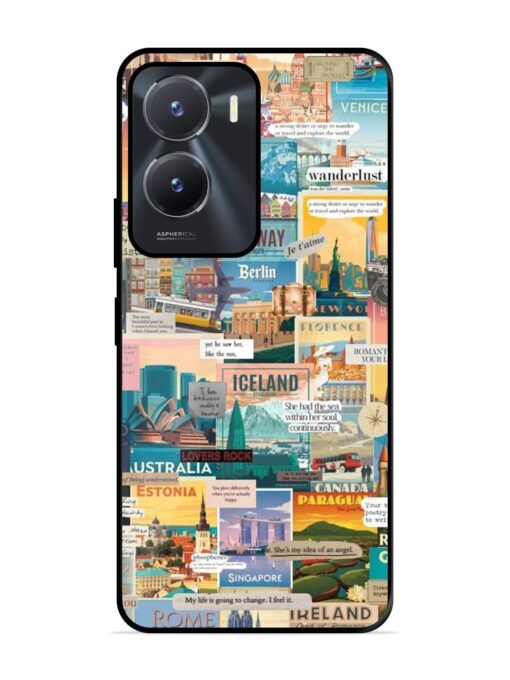 Travel Inspiration Collage Glossy Metal Phone Cover for Vivo T2X (5G)