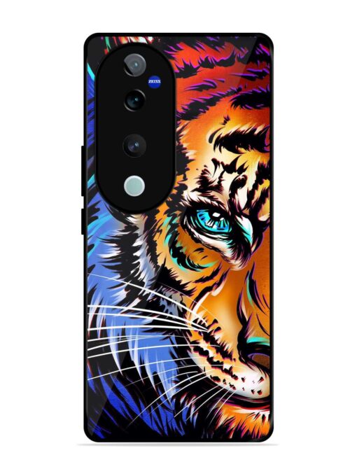 Colorful Lion Art Glossy Metal Phone Cover for Vivo T3 Ultra (5G)