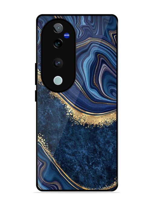 Abstract Background Blue Glossy Metal TPU Phone Cover for Vivo T3 Ultra (5G)