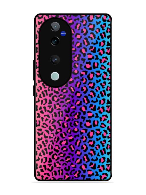 Colorful Leopard Seamless Glossy Metal Phone Cover for Vivo T3 Ultra (5G)