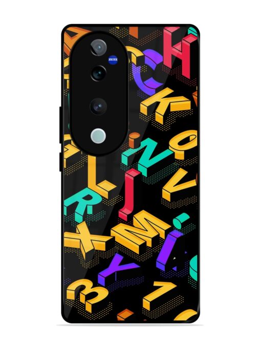 Seamless Pattern With Letters Glossy Metal Phone Cover for Vivo T3 Ultra (5G) Zapvi