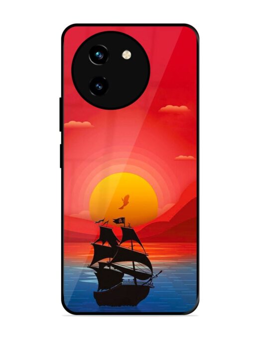 Sunset Sail Glossy Metal Phone Cover for Vivo T3X (5G) Zapvi