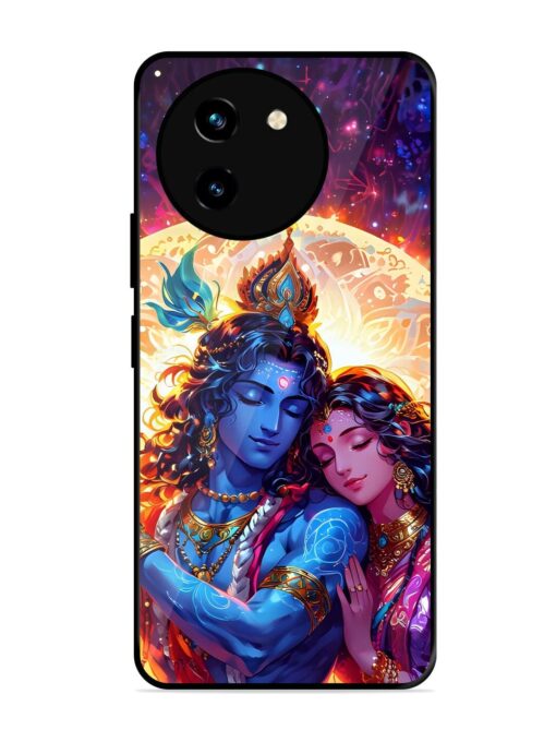 Radha Krishna Art Glossy Metal Phone Cover for Vivo T3X (5G) Zapvi