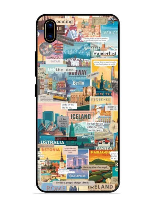 Travel Inspiration Collage Glossy Metal Phone Cover for Vivo V11 Pro Zapvi