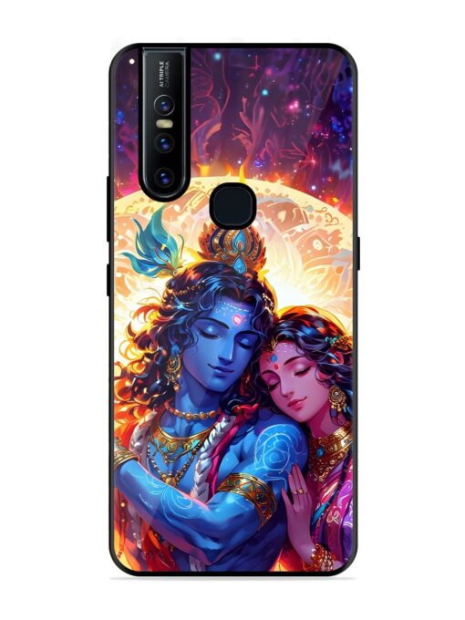 Radha Krishna Art Glossy Metal Phone Cover for Vivo V15