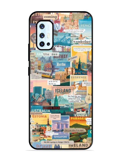 Travel Inspiration Collage Glossy Metal Phone Cover for Vivo V17 Zapvi