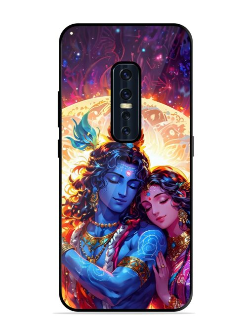 Radha Krishna Art Glossy Metal Phone Cover for Vivo V17 Pro