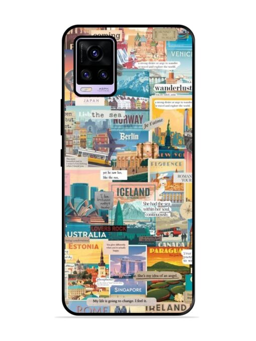 Travel Inspiration Collage Glossy Metal Phone Cover for Vivo V20 Zapvi