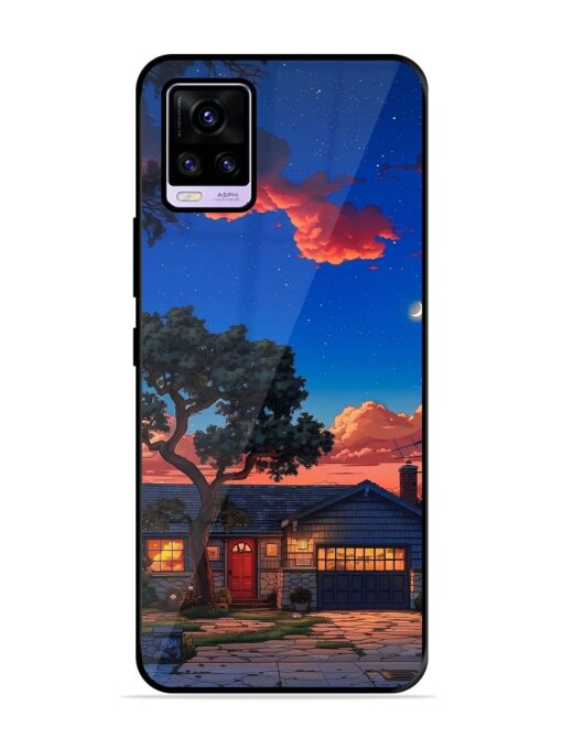 Serene Suburban Twilight Glossy Metal Phone Cover for Vivo V20 Zapvi