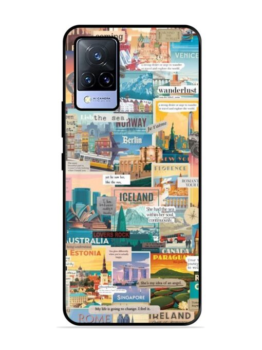 Travel Inspiration Collage Glossy Metal Phone Cover for Vivo V21 (5G)