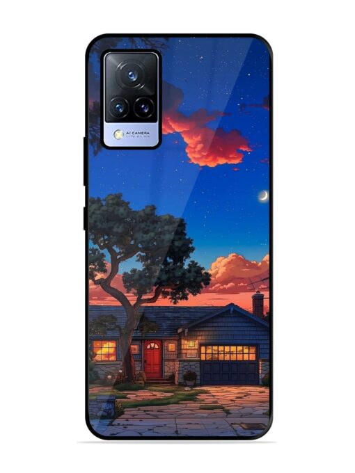 Serene Suburban Twilight Glossy Metal Phone Cover for Vivo V21 (5G) Zapvi