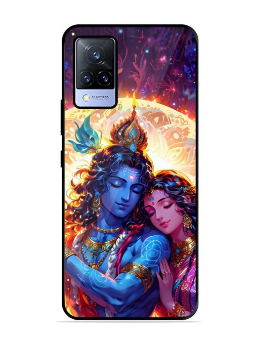 Radha Krishna Art Glossy Metal Phone Cover for Vivo V21 (5G) Zapvi