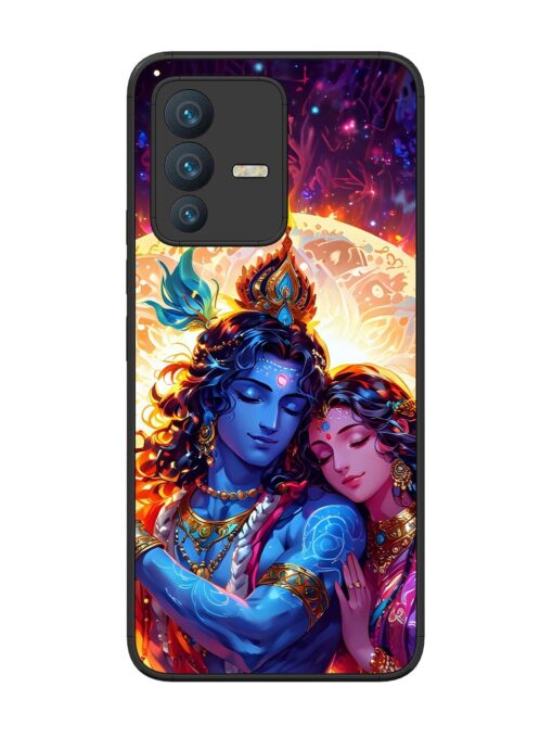 Radha Krishna Art Glossy Metal Phone Cover for Vivo V23 (5G)