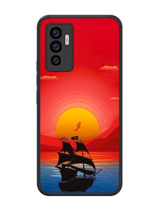 Sunset Sail Glossy Metal Phone Cover for Vivo V23E (5G)