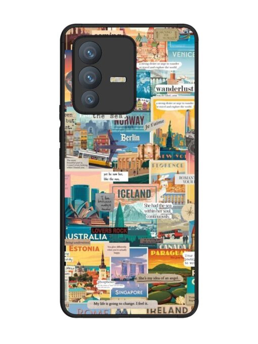 Travel Inspiration Collage Glossy Metal Phone Cover for Vivo V23 Pro (5G)