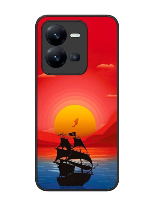 Sunset Sail Glossy Metal Phone Cover for Vivo V25 (5G) Zapvi