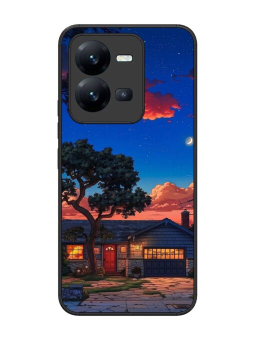 Serene Suburban Twilight Glossy Metal Phone Cover for Vivo V25 (5G) Zapvi