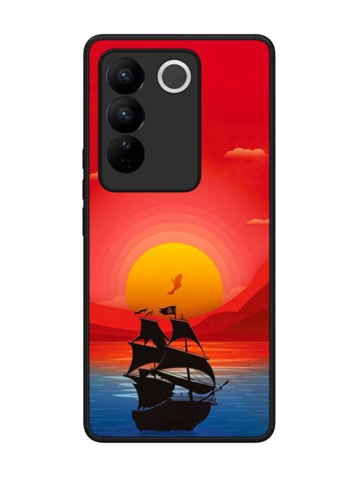 Sunset Sail Glossy Metal Phone Cover for Vivo V27 (5G) Zapvi