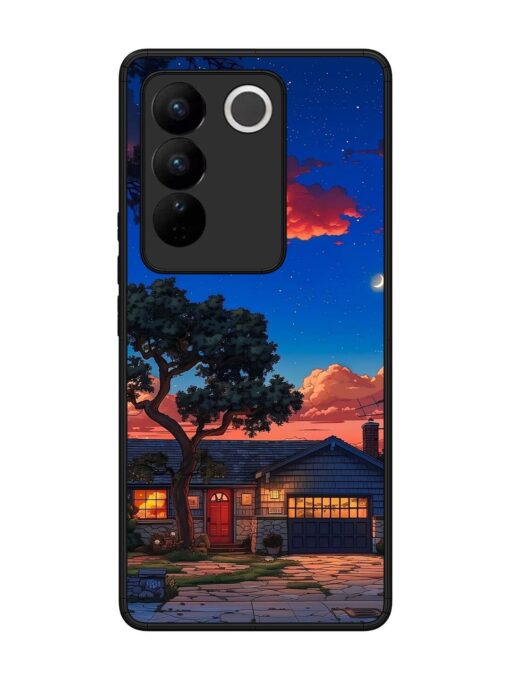 Serene Suburban Twilight Glossy Metal Phone Cover for Vivo V27 (5G) Zapvi