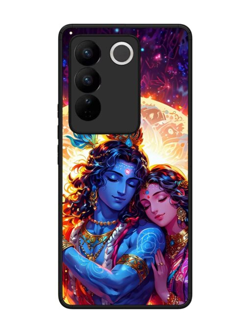 Radha Krishna Art Glossy Metal Phone Cover for Vivo V27 (5G) Zapvi