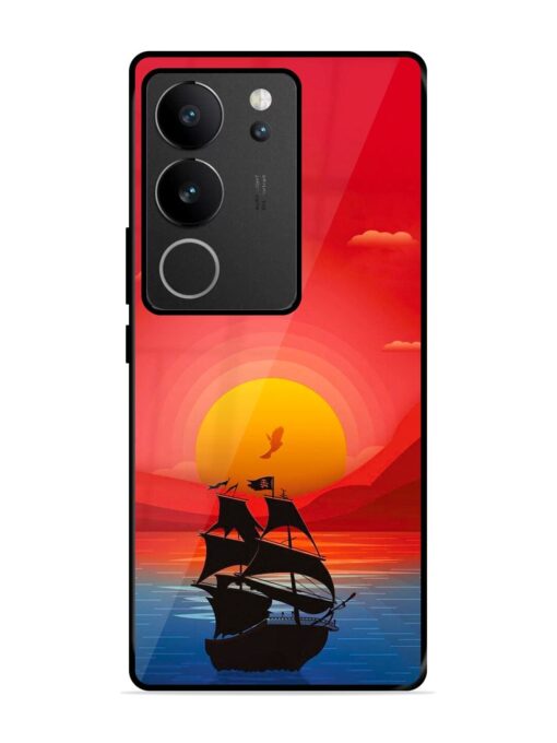 Sunset Sail Glossy Metal Phone Cover for Vivo V29 (5G) Zapvi