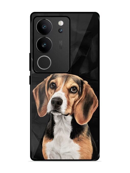 Beagle Portrait Glossy Metal Phone Cover for Vivo V29 (5G)