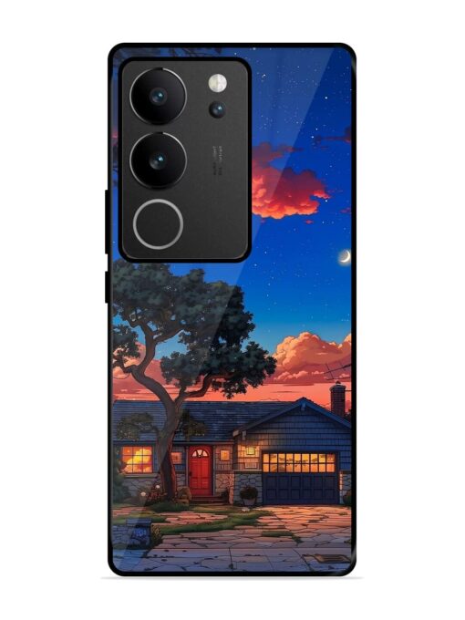 Serene Suburban Twilight Glossy Metal Phone Cover for Vivo V29 (5G)