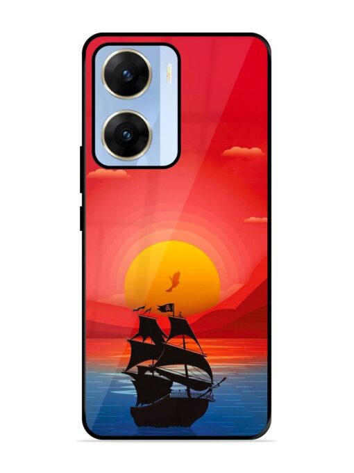 Sunset Sail Glossy Metal Phone Cover for Vivo V29E (5G) Zapvi