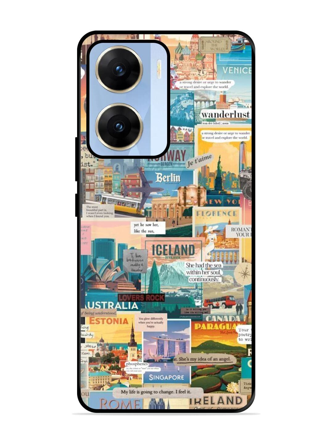 Buy Travel Inspiration Collage Glossy Metal Phone Cover for Vivo