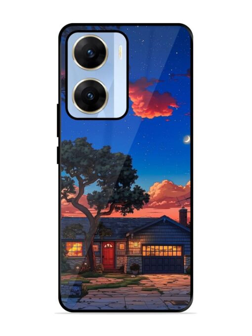 Serene Suburban Twilight Glossy Metal Phone Cover for Vivo V29E (5G) Zapvi