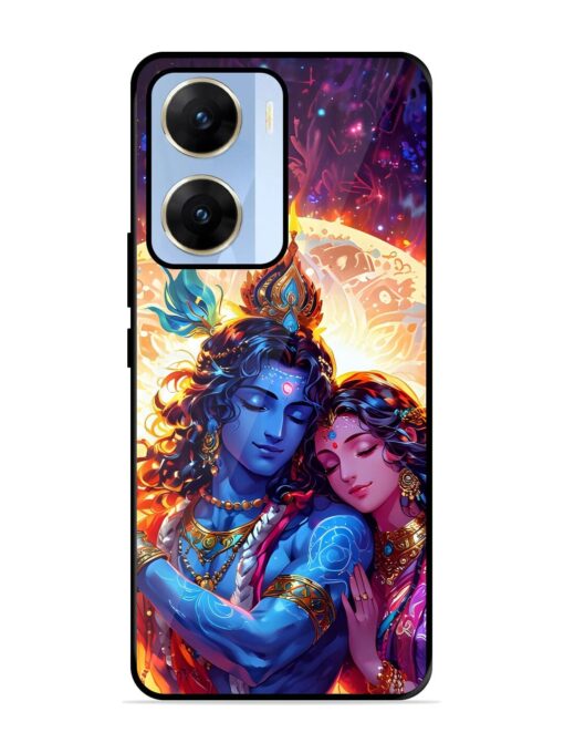 Radha Krishna Art Glossy Metal Phone Cover for Vivo V29E (5G) Zapvi