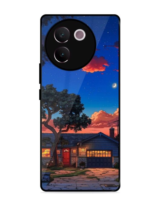 Serene Suburban Twilight Glossy Metal Phone Cover for Vivo V30E (5G) Zapvi