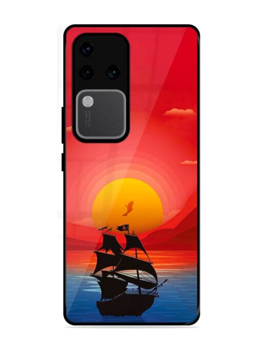 Sunset Sail Glossy Metal Phone Cover for Vivo V30 Pro (5G) Zapvi