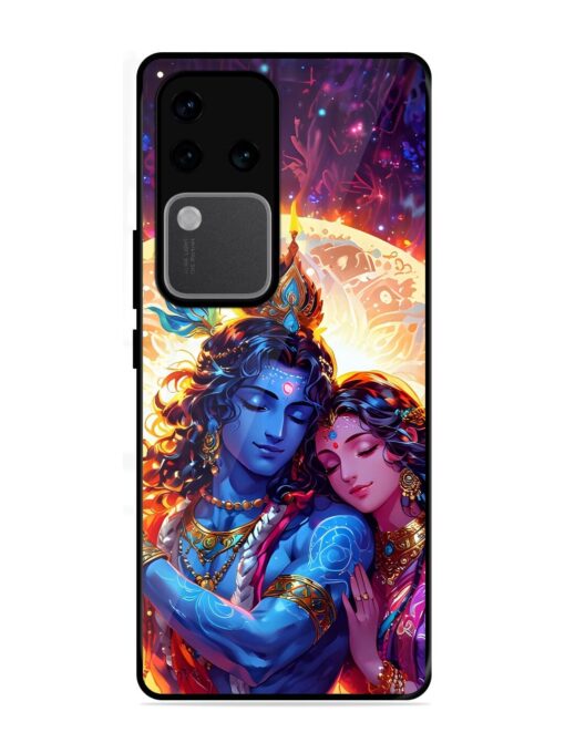 Radha Krishna Art Glossy Metal Phone Cover for Vivo V30 Pro (5G) Zapvi