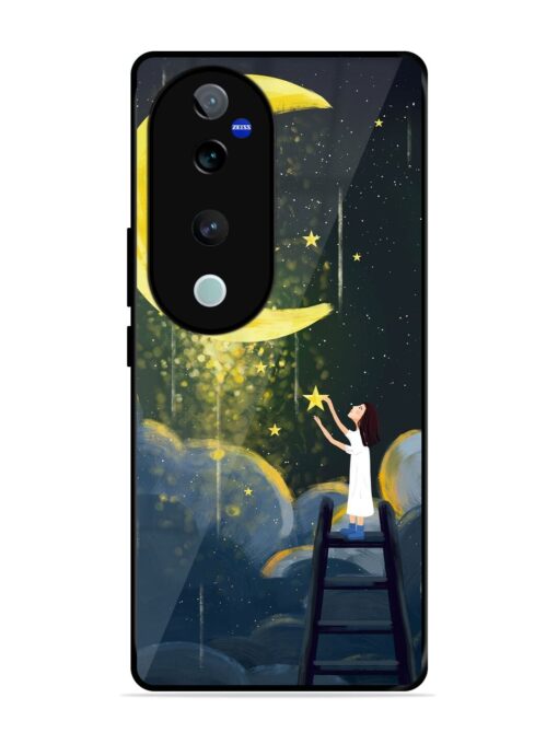 Moonlight Healing Night Illustration Glossy Metal TPU Phone Cover for Vivo V40 (5G)