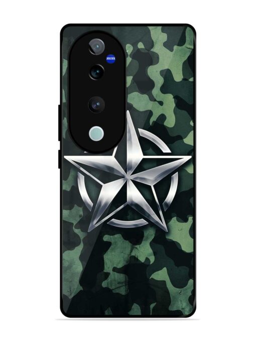 Indian Army Star Design Glossy Metal Phone Cover for Vivo V40 (5G)