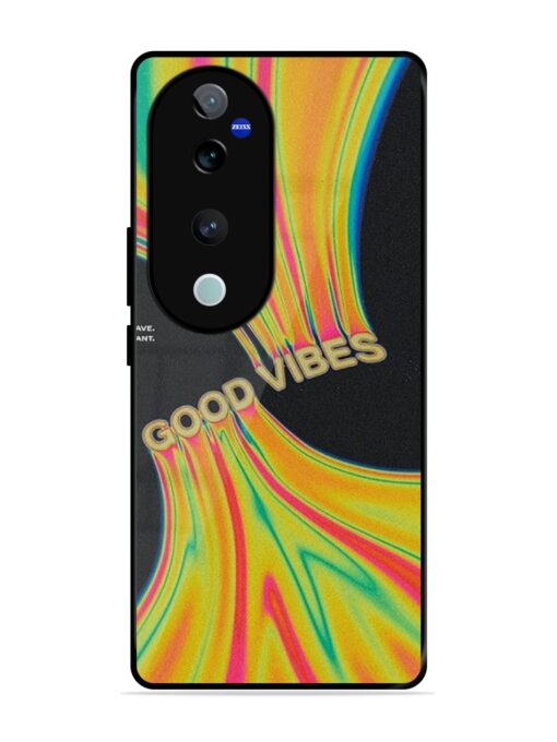 Good Vibes Glossy Metal Phone Cover for Vivo V40 (5G)