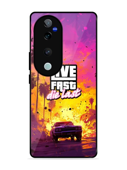 Live Fast Glossy Metal Phone Cover for Vivo V40 (5G)